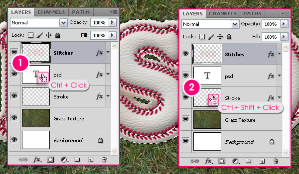 Crea un efecto de texto inspirado en una pelota de béisbol en Photoshop