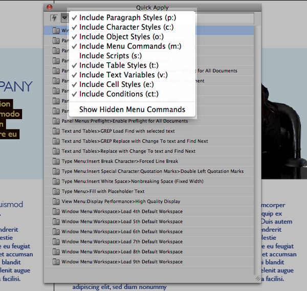 Quick Tip: Using Quick Apply in InDesign CS5 | Envato Tuts+