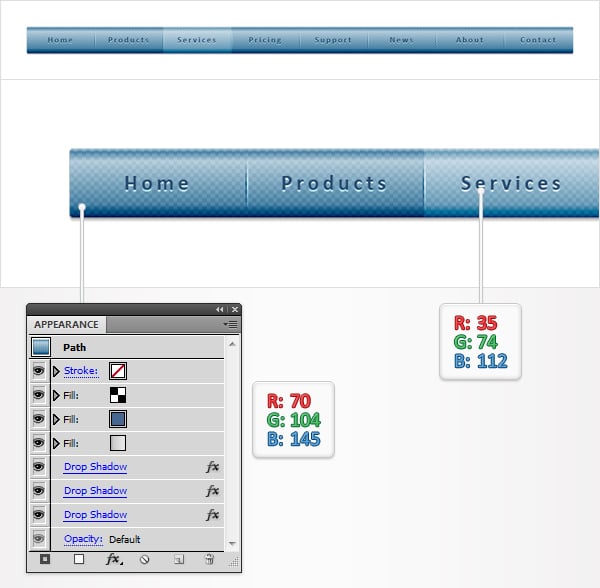 Create a Stylized Navigation Bar and Slice it for Web | Envato Tuts+